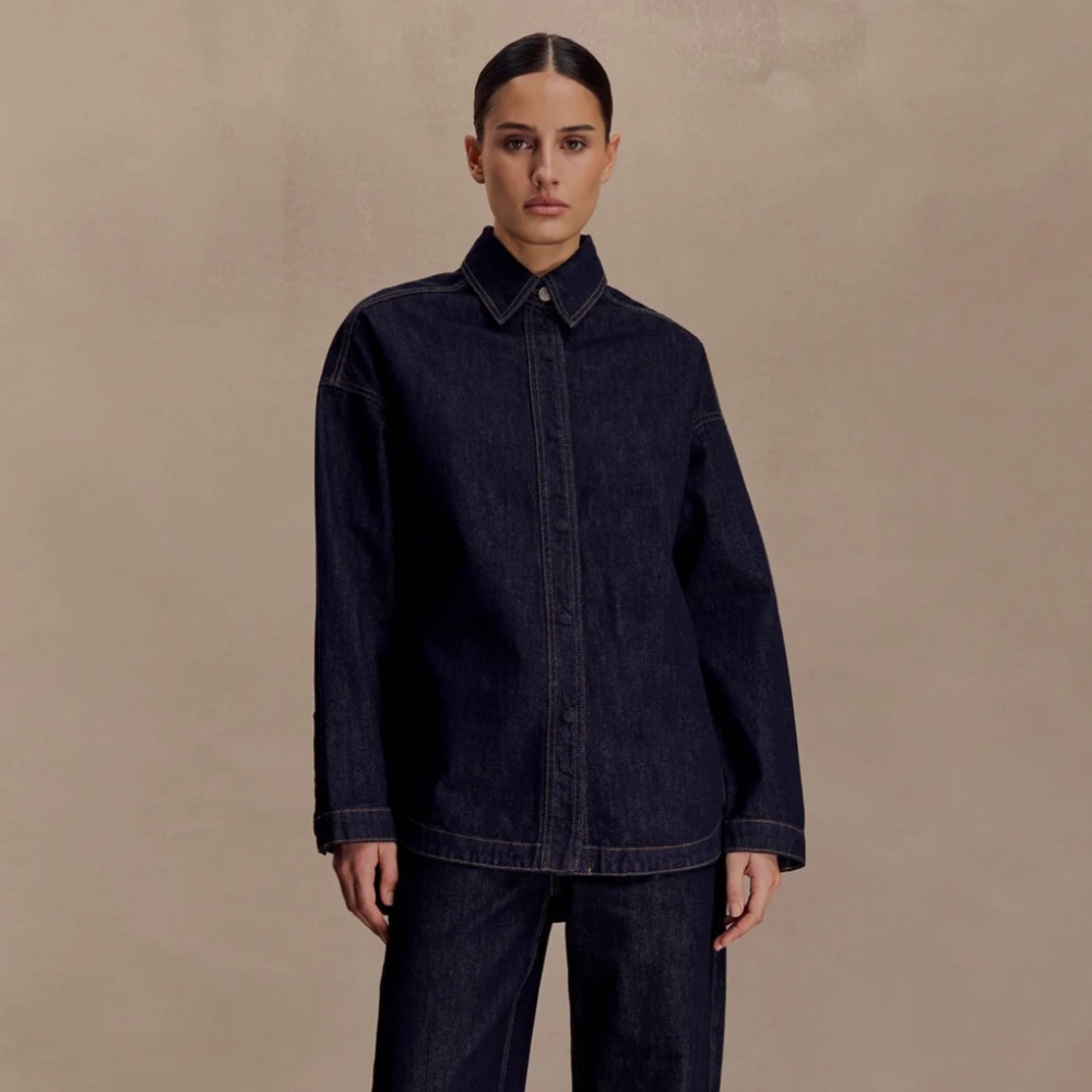 Meshki Lioda Oversized Denim Button Down Shirt